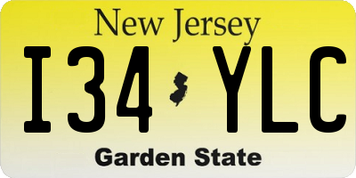NJ license plate I34YLC