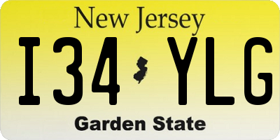 NJ license plate I34YLG