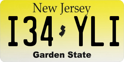 NJ license plate I34YLI