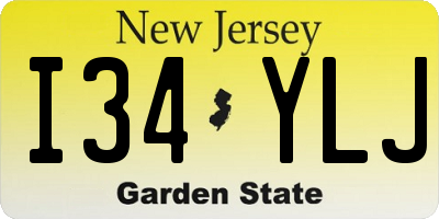 NJ license plate I34YLJ