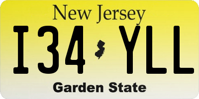 NJ license plate I34YLL