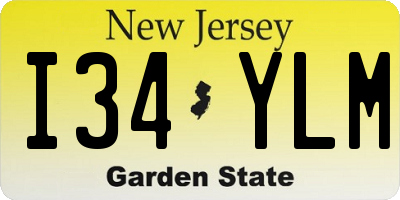 NJ license plate I34YLM