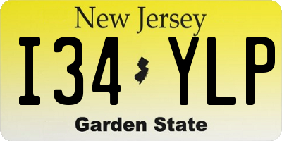 NJ license plate I34YLP