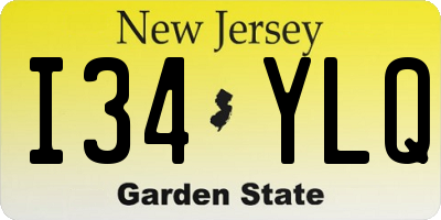 NJ license plate I34YLQ