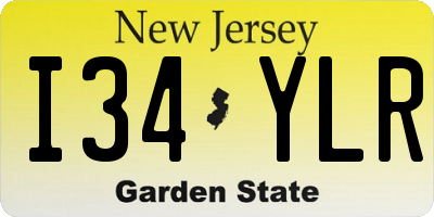 NJ license plate I34YLR