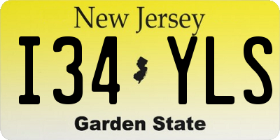 NJ license plate I34YLS