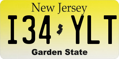NJ license plate I34YLT