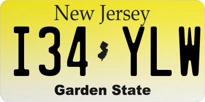 NJ license plate I34YLW