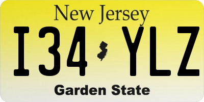 NJ license plate I34YLZ