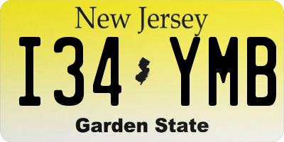 NJ license plate I34YMB