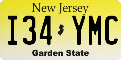 NJ license plate I34YMC