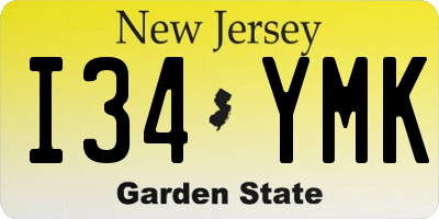 NJ license plate I34YMK