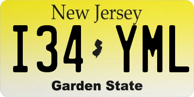 NJ license plate I34YML