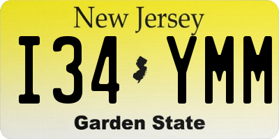 NJ license plate I34YMM