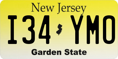 NJ license plate I34YMO
