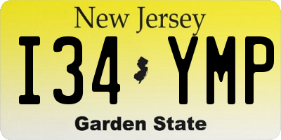 NJ license plate I34YMP