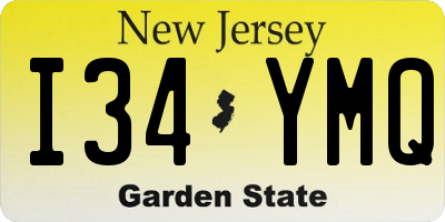 NJ license plate I34YMQ
