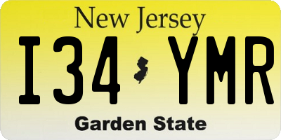 NJ license plate I34YMR