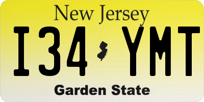 NJ license plate I34YMT