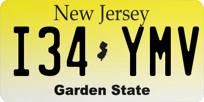 NJ license plate I34YMV