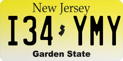 NJ license plate I34YMY