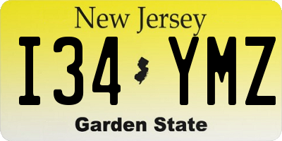 NJ license plate I34YMZ
