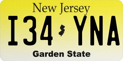 NJ license plate I34YNA