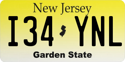 NJ license plate I34YNL