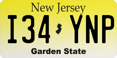 NJ license plate I34YNP