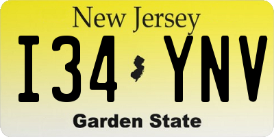 NJ license plate I34YNV