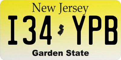 NJ license plate I34YPB