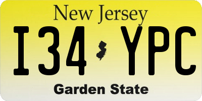 NJ license plate I34YPC