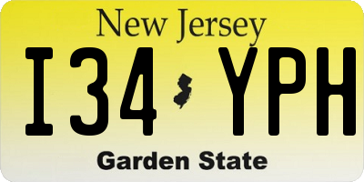 NJ license plate I34YPH