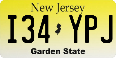NJ license plate I34YPJ