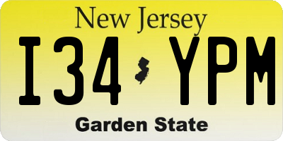 NJ license plate I34YPM
