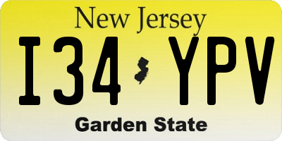 NJ license plate I34YPV