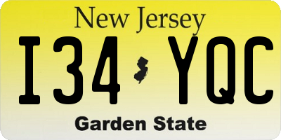 NJ license plate I34YQC