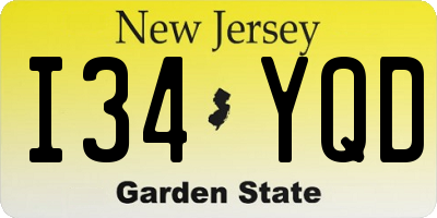 NJ license plate I34YQD