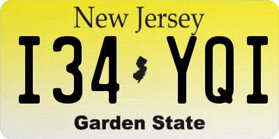 NJ license plate I34YQI