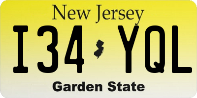 NJ license plate I34YQL