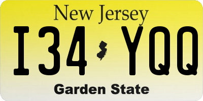 NJ license plate I34YQQ