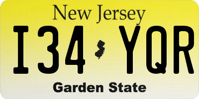 NJ license plate I34YQR