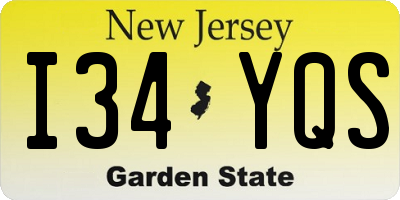 NJ license plate I34YQS