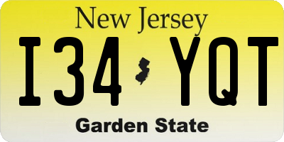 NJ license plate I34YQT