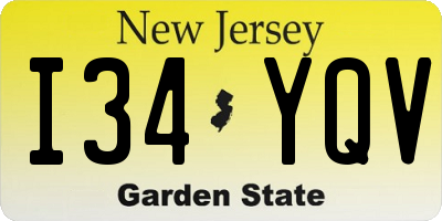 NJ license plate I34YQV
