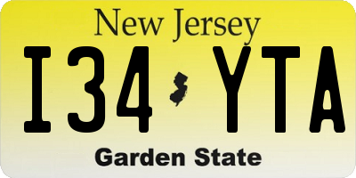 NJ license plate I34YTA