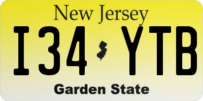 NJ license plate I34YTB