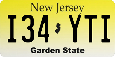 NJ license plate I34YTI