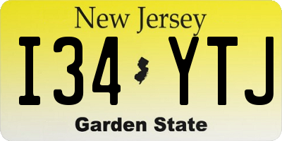 NJ license plate I34YTJ