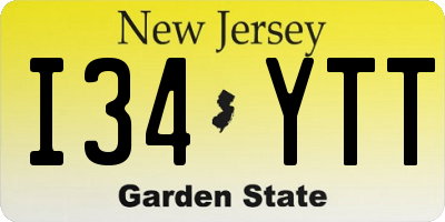 NJ license plate I34YTT